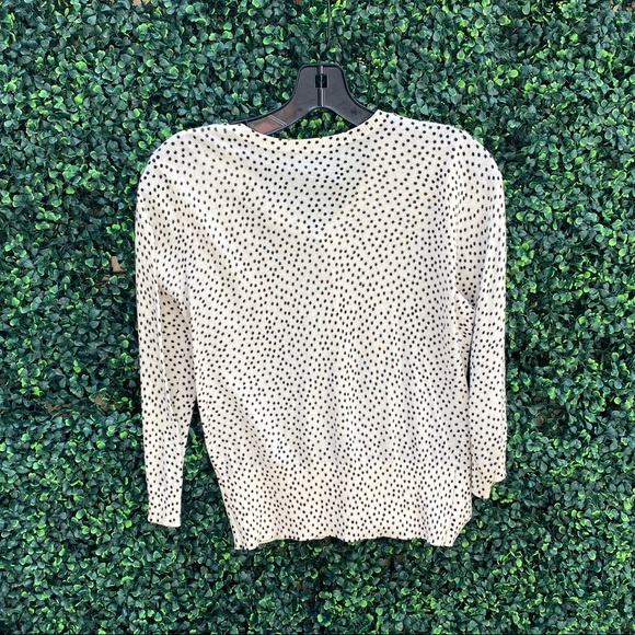 Ann Taylor polka dot stretchy sweater⚪️⚫️ - Picture 3 of 6